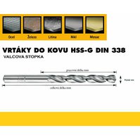 Vrták HSS-G    4,8x052/086mm DIN338 OREN